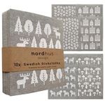 Nordhus Design Swedish Dishcloths,10 Grey Cloths, Made in Sweden - Reusable, Washable Cellulose Cotton Kitchen Cloths - Replace Paper Towels, Wipes, Sponges, Dish Rags