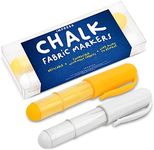 IMPRESA [2 Pack] Fabric Chalk Markers for Sewing & Quilting-White & Yellow Sewing Chalk for Fabric for Easy & Consistent Erasable Marking - Tailors Chalk for Fabric Marking - Refillable Chalk Pencils