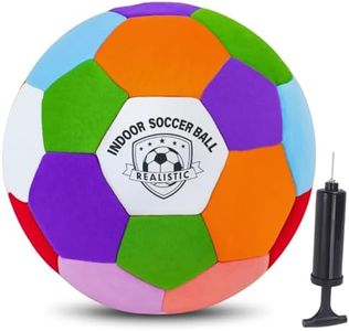 Indoor Soccer Balls Size 4, Soccer Beginners Painless Training Size 4 Safe Silent Soft Soccer Ball for Inside House Fun Soccer Gifts for Girls Boys Birthday Christmas Easter (Colorful