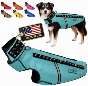 CoyoteVest SpikeVest Dog Harness Vest for Small Dogs, Reflective Dog Vest with Spikes to Shield Your pet from Coyotes, Raptor and Animal Attacks, Anti Hawk Vest, Made in USA (L-Turquoise)