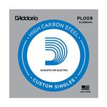 D'Addario PL009 Bulk Plain Steel Guitar Single String - .009 Gauge