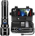 Blukar LED Torch Rechargeable, 500000 Lumens Super Bright Torches - Adjustable Focus,5 Modes,5000 mAh Long Lasting,IP67 Waterproof,Powerful Handheld Flashlight for Camping,Hiking,Emergency-Black