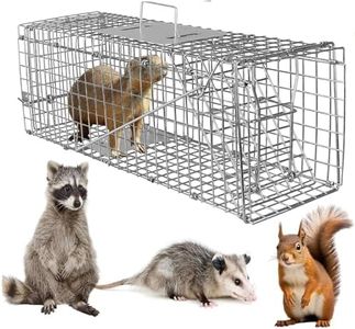 Live Animal Trap Humane Cat Trap Catch forFor catching Small Animals Like Raccoons, Beavers, Groundhogs, Foxes, Armadillos, Cats, Rabbits, Skunks, Possums. Humane Catch - and - Release.