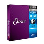 Elixir 11025 Strings 80/20 Bronze Acoustic Guitar Strings w POLYWEB Coating, Custom Light (.011-.052)