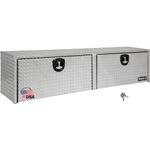 Buyers Products 1701556 Silver Aluminum Diamond Tread Topsider Truck Box with Drop Door, 88 x 13 x 16 Inch, Made in The USA, Lockable Tool Chest, Durable Job Box for Storage & Organization