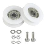 Greenhouse Sliding 30mm Door Roller Kit with Stainless Steel Screws Long-lasting Replacement Wheels for Garden Glass Doors Shower Enclosures Includes 2 Wheels 2 M6*22 Screws 4 Spacers