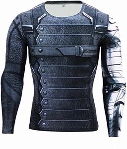 T-shirt de compression super-héros pour fitness, course à pied, gym, cyclisme, haut moulant, Bucky a, M