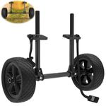 ILOKNZI Quick-Detachable Aluminum Sit on Top Kayak Cart, Width Adjustable Canoe Trolley with Widebody No-Flat Tires, Strong Load Capacity, Suitable for Kinds of Kayaks and Canoe with Plug Holes