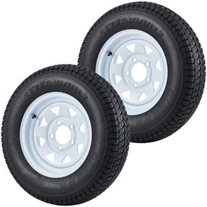 ST175/80D13 Trailer Tires with 13 in Rims, 5 Lug on 4.5 in, Load Range C, 6PR
