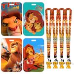 NyaSaa 8 Piece Lion Lanyard Lion Neck Strap Card, Lion Cartoon Long Lanyard ID Badge Holder Waterproof Transparent Printing Badge Holder for Office School Supplies ID Card Keys