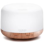 ASAKUKI 500ml Premium, Essential Oil Diffuser, 5 in 1 Ultrasonic Aromatherapy Fragrant Oil Humidifier Vaporizer, Timer and Auto-Off Safety Switch-Brown