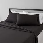 AmazonBasics Light-Weight Microfiber Sheet Set - King, Black