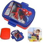 Spiderman Lunchboxes Food Storage Containers for Kids Microwave Safe BPA-Free Plastic Airtight Lid Fridge/Freezer Snack Pots Lunch Box School Traveling Boys Gift – Size 18cm