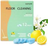 SOPAMI 12pcs Floor Cleaning Solution Tablet Deep Cleans for Multiple Hard Floors, Tile and Vinyl Floors，Suitable With All Robot Vacuums with Mopping and Cordless Wet/Dry Vacuum Mop Cleaner lemon Scent