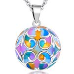 EUDORA Harmony Creative Color Music Wishing Chime Ball Pendant Necklace for Women Ladies Best Jewellry Original Gift, 45inch + 30inch