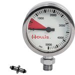 Hollis Scuba Diving Pressure Gauge Module PSI - Metal w/ o Boot