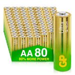 AA Batteries pack of 80 by GP AA Batteries Ultra Alkaline - 10 year shelf life, ideal for everyday hungry devices, long lasting power, anti-leakage technology | also known as LR06, MN1500, 15A, AM3