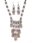 Shining Diva Fashion Latest Stylish Traditional Oxidised Silver Necklace Jewellery Set for Women (13110s)