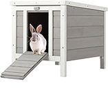 Bunny Business Cat/Puppy/Rabbit/Guinea Pig Wooden Hide House - 50 x 42 x 43cm (Grey)