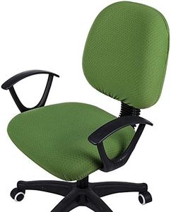 Smiry Stretch Jacquard Office Computer Chair Covers, Removable Washable Universal Desk Rotating Chair Slipcovers Protector, Seat + Backrest Cover, Olive Green