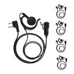 ERIPHA Earpiece VOX for Midland GXT1000VP4 Walkie Talkie 2 Way Radio Ear-Clip Headset with PTT Mic LXT500VP3 GXT1050VP4 GXT1000XB (5 Packs)