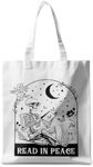 Reading Skeleton Tote Bag Book Love