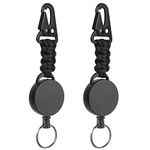 Vicloon Retractable Badge Reel, 2Pcs Extendable Key Chain Heavy Duty Retractable Badge Holder Reel Clips with Steel Retractable Cord and Paracord for ID Card Holder