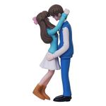 eCraftIndia Romantic Hugging Couple Statue Decorative Showpiece - Valentine Gift for Girlfriend, Boyfriend, Husband, Wife (Polyresin, Multicolor)