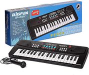 KAVANA Kids Piano with Mic 37 Keys 8 Rhythms 8 Tones 6 Demos Portable Electronic Keyboard Toy Beginners Educational Songs Recording Musical Toys Age 3 to 5 Years Boys Girls