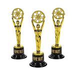 12 Movie Buff Gold Statues for Hollywood Movie Awards Parties Decoration