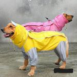 Bhumi Enterprises Dog Raincoats Jumpsuit Rain Snow Coats Waterproof Clothing 4 Four Legs Raincoat Full-Cover Dogs Hooded Poncho(pink-Grey) (16)