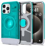 Spigen Classic C1 MagFit Case for iPhone 15 Pro Max, Compatible with MagSafe Accessories - Bondi Blue