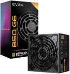 EVGA 850 G6, 80 Plus Gold 850W, Fully Modular, Eco Mode with FDB Fan, 100% Japanese Capacitors,10 Year Warranty, Includes Power ON Self Tester, Compact 140mm Size, Power Supply 220-G6-0850-X1