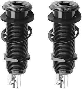 ECSiNG 2Pcs 6.35mm Stereo Barrel Jack Socket with 4 Pin Guitar Bass 1/4" Barrel Jack Cylinder Input Output Jacks Guitar Accessories Copper Black