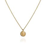 Annika Bella Medallion Choker Necklace for Women, Adjustable Necklace Length, Tiny Coin Disc Charm Pendant, Short Necklaces, Gold Jewelry, Dainty Gift for Her (Gold)