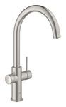 GROHE Blue Home Duo Starter Kit - Kitchen Mixer Tap for Filtered, Chilled and Sparkling Water (Wifi Includes Cooler Unit, Filter and Co2 Carbonization Bottle), Stainless Steel Look 31455DC1