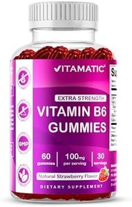 Vitamatic Vitamin B6 100mg - Berry Flavor - 60 Pectin Based Gummies - Supports Nervous System