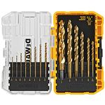 DEWALT Drill Bit Set, Titanium Nitride Coated, 14-Piece (DW1354) , Yellow