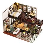 Kisoy Dollhouse Miniature with Furniture Kit, Handmade DIY House Model for Teens Adult Gift (Time Impression)