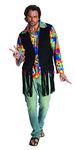 Rubies Costume Heroes and Hombres Adult Flower Power Costume Vest, Yellow/Blue/Red/Green/Black, X-Large