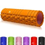 Xn8 Foam Roller Large Size, 45cm Long Massage Roller, Yoga Roller for Legs, Deep Tissue Muscle, Trigger Point Therapy, Back Massage, Exercise, Calf, Gym, Fitness, Pilates & Runners - Orange