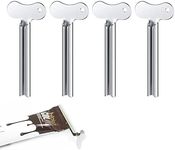 Olakin Toothpaste Squeezers[4 Pcs], Stainless Steel Tube Squeezer Roller Dispenser Household Tools, Tube Squeezer Key, for Toothpaste Cosmetic Oil Cream Paint Squeezer