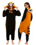 CANASOUR Polar Fleece Halloween Adult Anime Unisex Animal Costume Cosplay Onesie, Red Panda Brown, XL