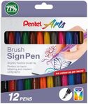 Pentel Brush Sign Pen 12pc Wallet