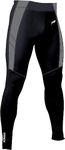 JUST RIDER Men's Running Full Length Tights Compression Lower Sport Leggings Gym Fitness Sportswear Training Yoga Pants for Men & Slim Women (2XL, Black/Grey)