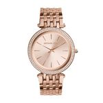 Michael Kors Watch for Women Darci, Three Hand Movement, 39 mm Rose Gold Stainless Steel Case with a Stainless Steel Strap, MK3192