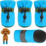 KUTKUT Small Dog Shoes for Hot Pavement, Dog Paw Protector | Pack of 4Pcs, Anti-Slip Dogs Boots with Reflective Stripe & Soft Soled Skidproof Sneakers for Shihtzu, Poodle, Bichon etc (Size: 4)