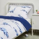 Amazon Basics Microfiber Kid's Comforter and Pillow Sham Set, Toddler, Dinosaurs