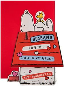 Hallmark Biglietto di San Valentino per marito, design 3D Peanuts Snoopy e Woodstock