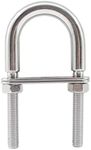 Stainless Steel Marine Boat Bow Eye,TTZEZE U Bolt Tie Down Marine Stainless, M8 U-Shaped Bolt Set with Nuts(5/16") and Plates Marine Boat Yacht Fitting Acceossaries Deck Hardware (1 Pcs, M8x100)